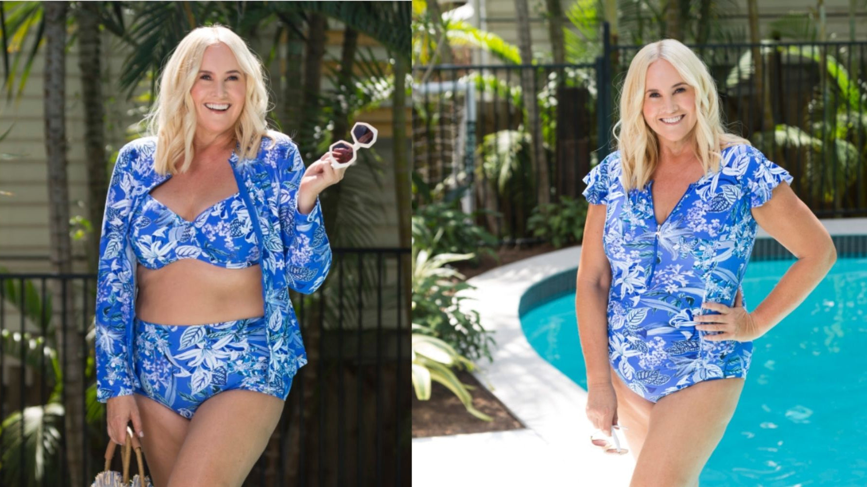 Nikki Parkinson wearing Capriosca swimwear