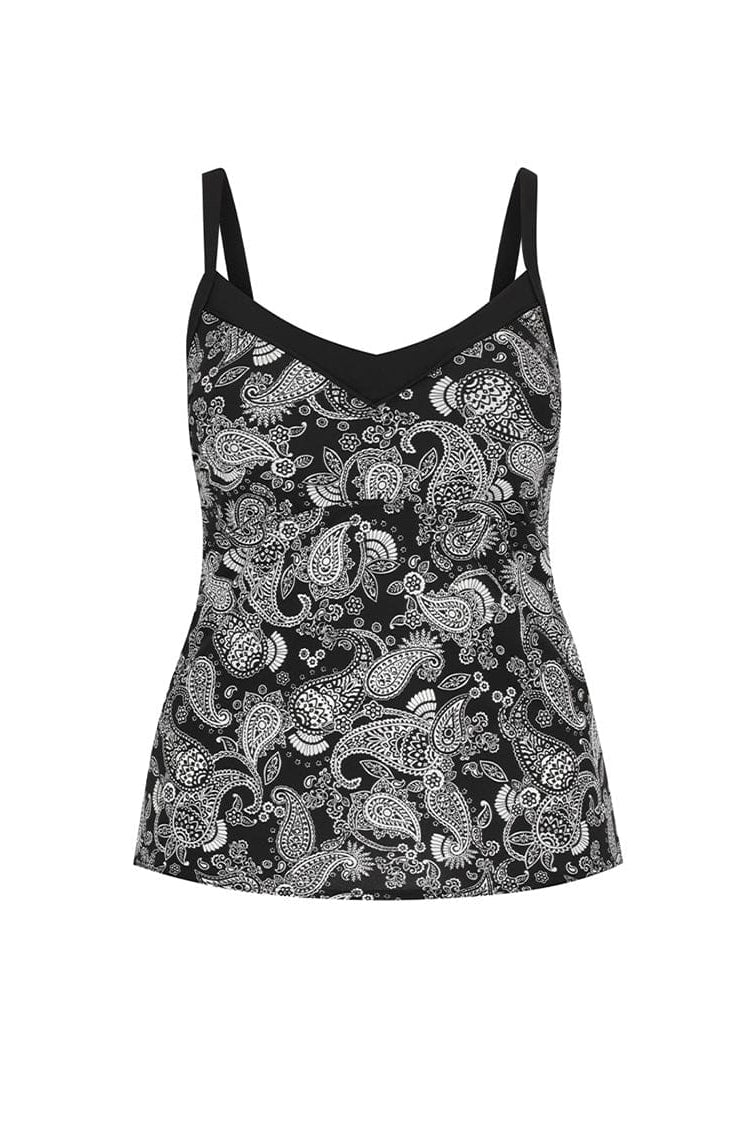 Mono paisley underwire tankini top in chlorine resistant