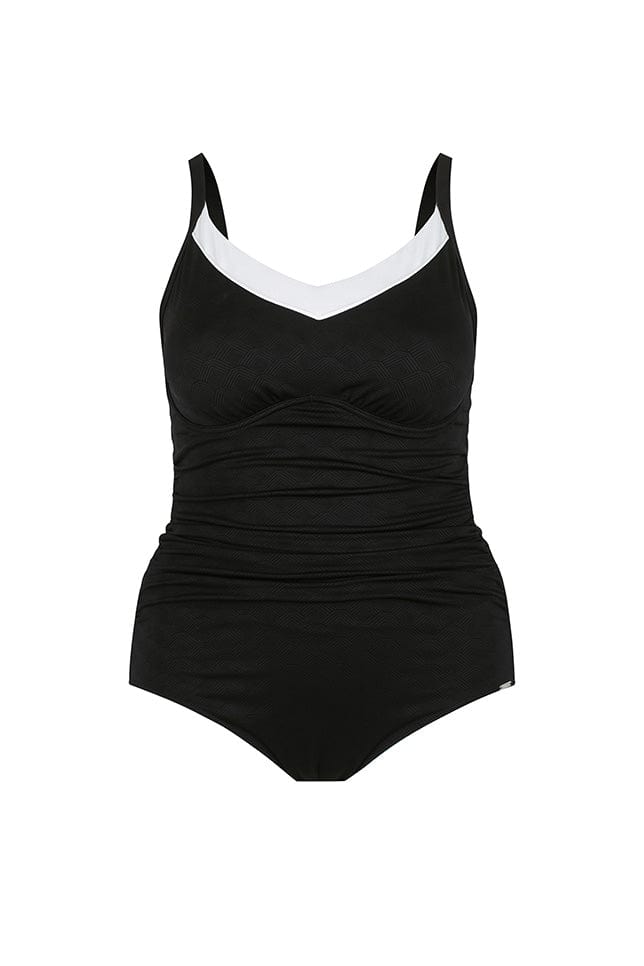 Positano Dark Blue & White Patterned Underwire One Piece Swimsuit