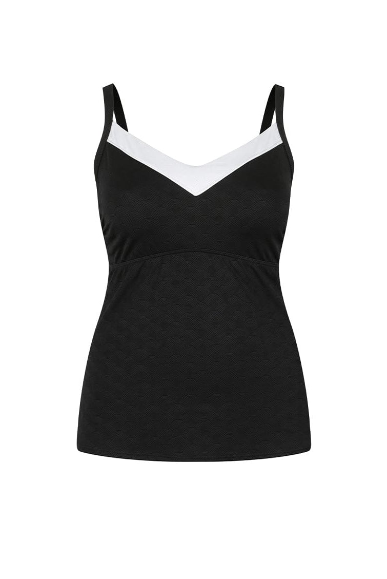 Ghost mannequin black DD underwire tankini tops