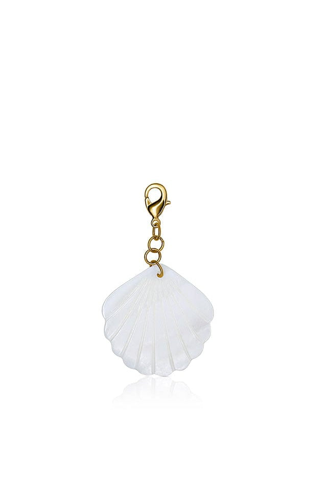 White hanging shell pearl charm for womens beaded necklace