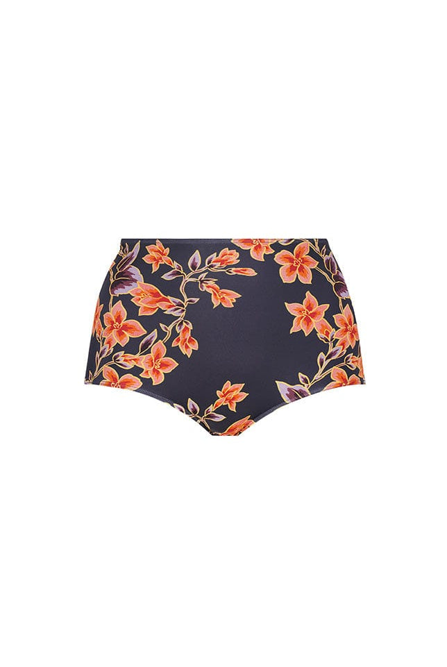 Ghost mannequin navy and orange floral high waisted swim pant