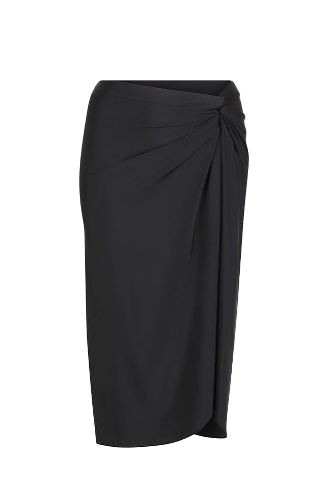 ghost mannequin black wrap skirt