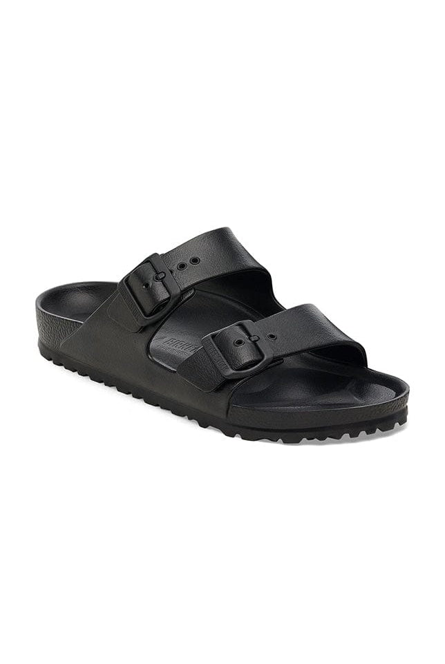 black slip on sandals