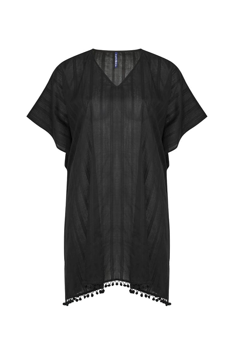 Ghost mannequin black kaftan dress