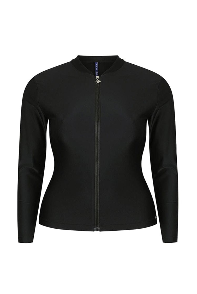 Ghost mannequin black long sleeve zip up rash vest