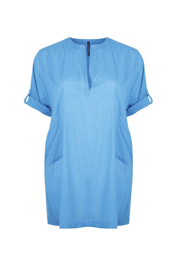 Ghost mannequin cotton over shirt provence blue