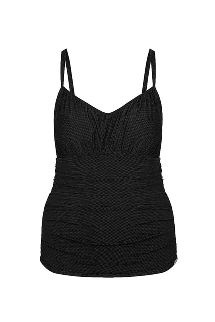 Ghost mannequin black underwire tankini top