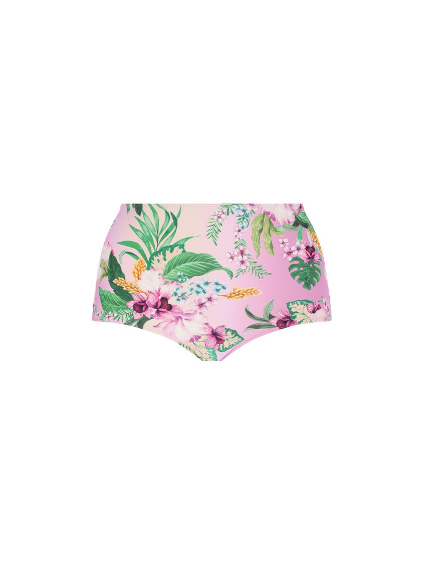 light pink floral high waisted bikini bottom