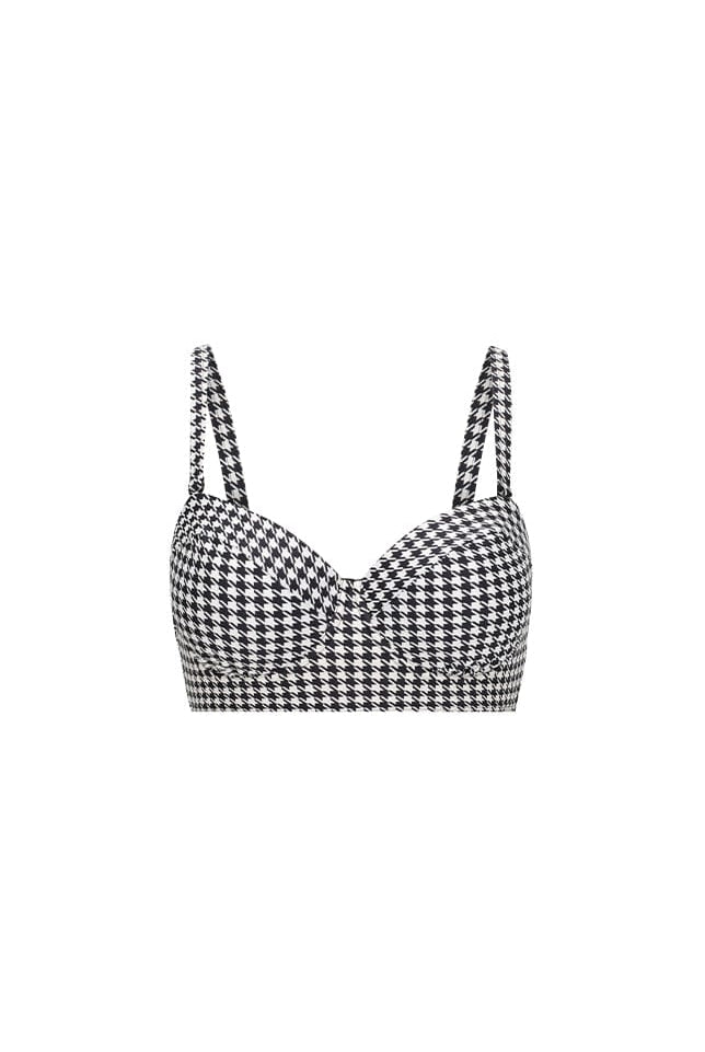 ghost mannequin hounds tooth underwire bikini top