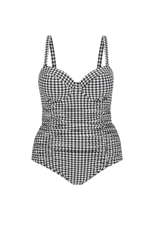 ghost mannequin hounds tooth underwire one piece