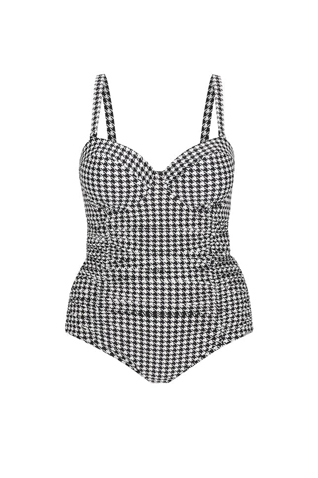 ghost mannequin hounds tooth underwire one piece
