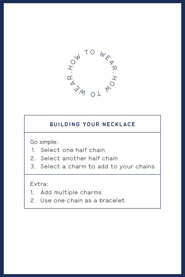 Instructions on how to build unique charm necklace