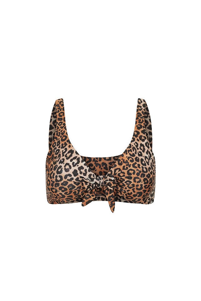 Leopard sustainable 2 way bikini top