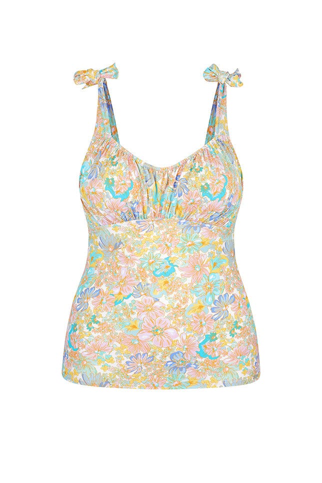 floral tankini swimsuit with underwire