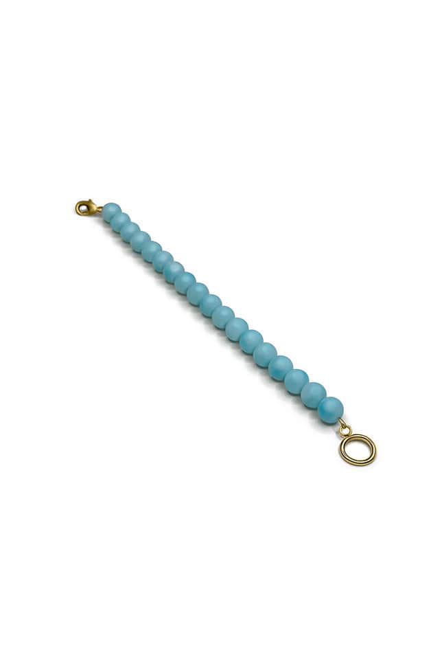 Baby blue handmade buildable charm necklace