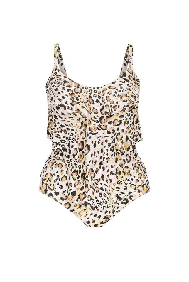 Ghost mannequin leopard print 3 tier one piece
