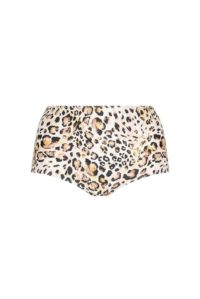 Ghost mannequin leopard print high waisted bikini bottom