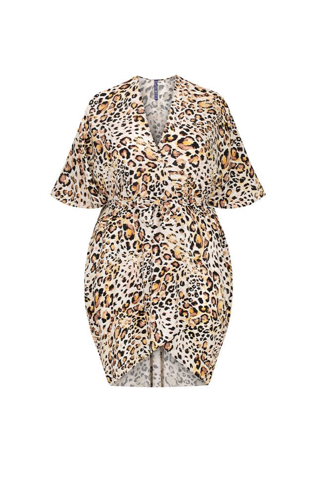 Ghost mannequin leopard print kaftan