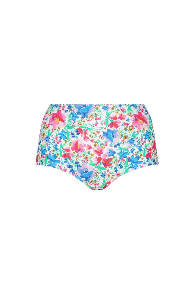 Ghost mannequin bright floral high waisted bikini bottoms