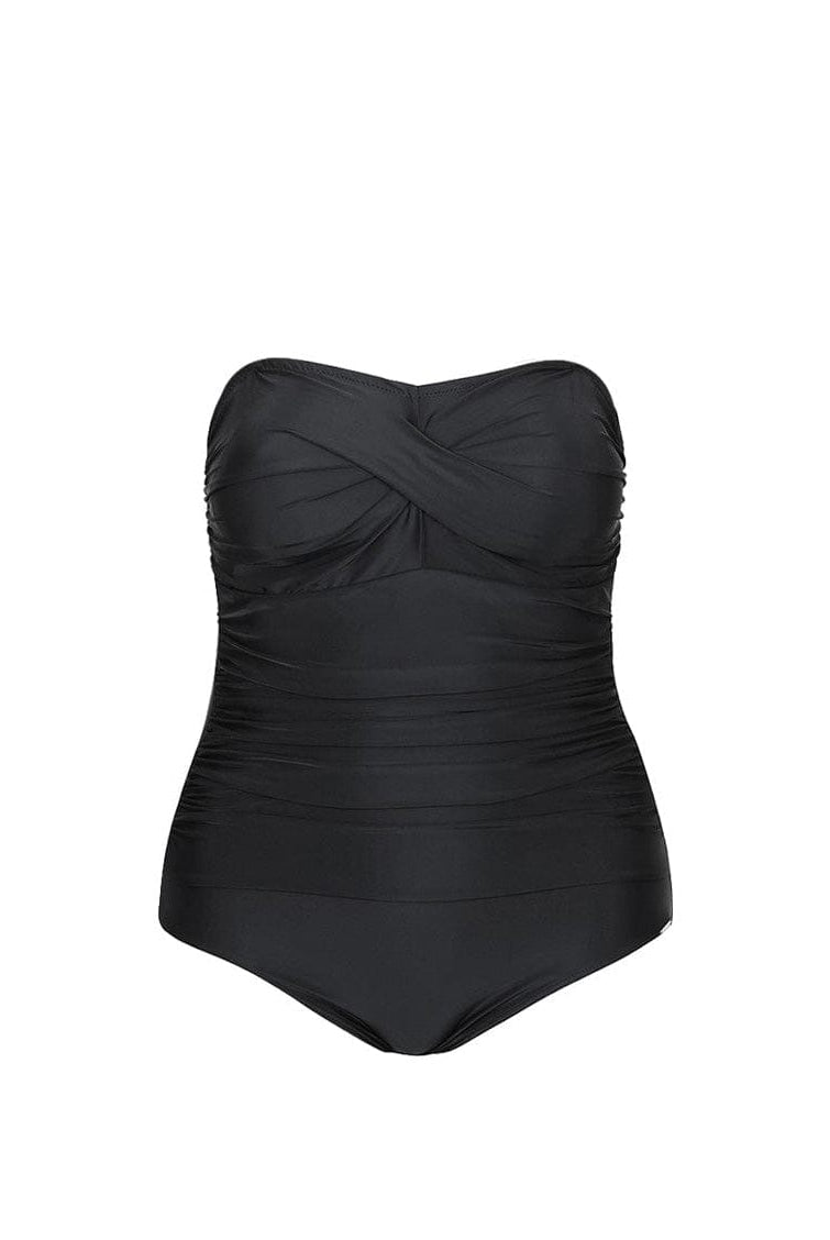 Ghost mannequin of black bandeau one piece