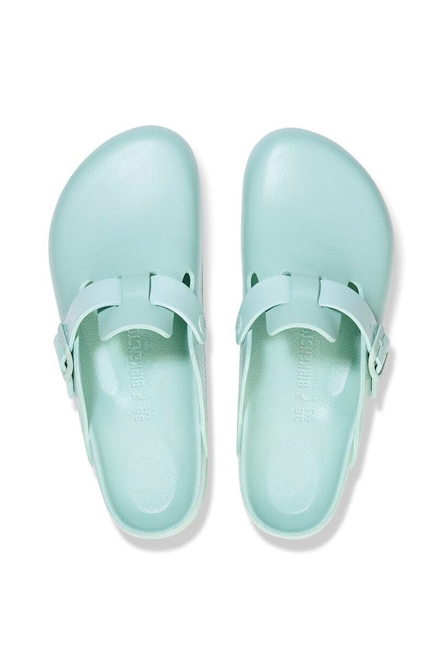 Womens slide on clogs for the beach in light green