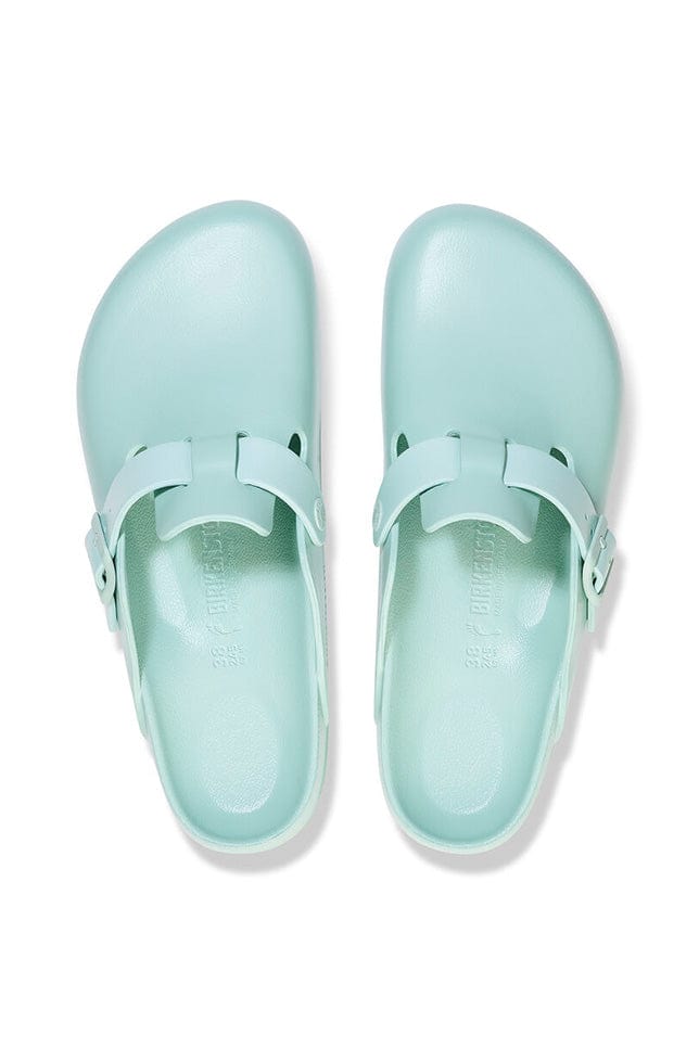Womens slide on clogs for the beach in light green