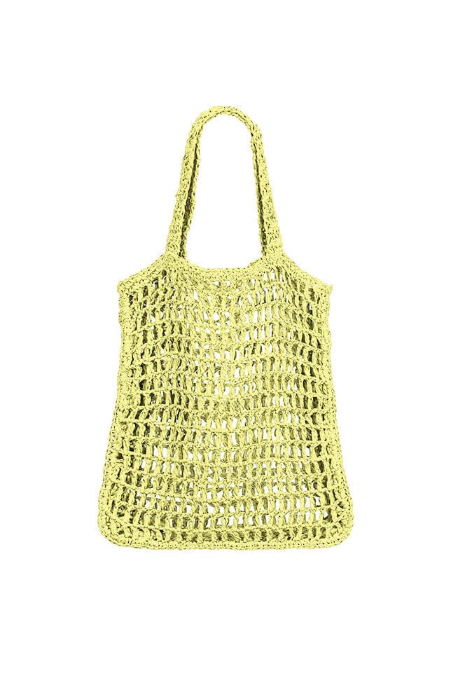 Woven tote bag in citrus colour