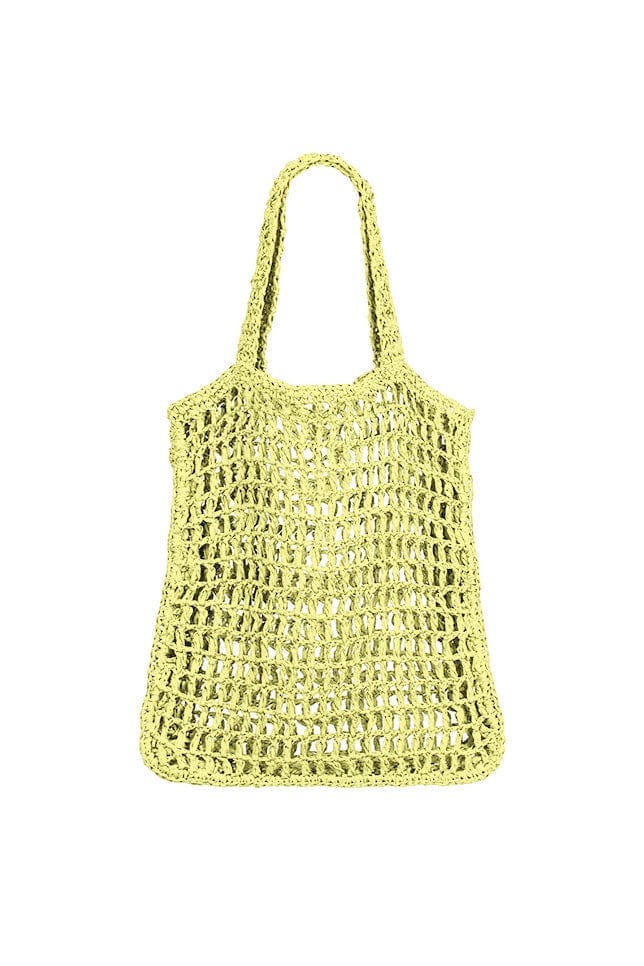 Woven tote bag in citrus colour