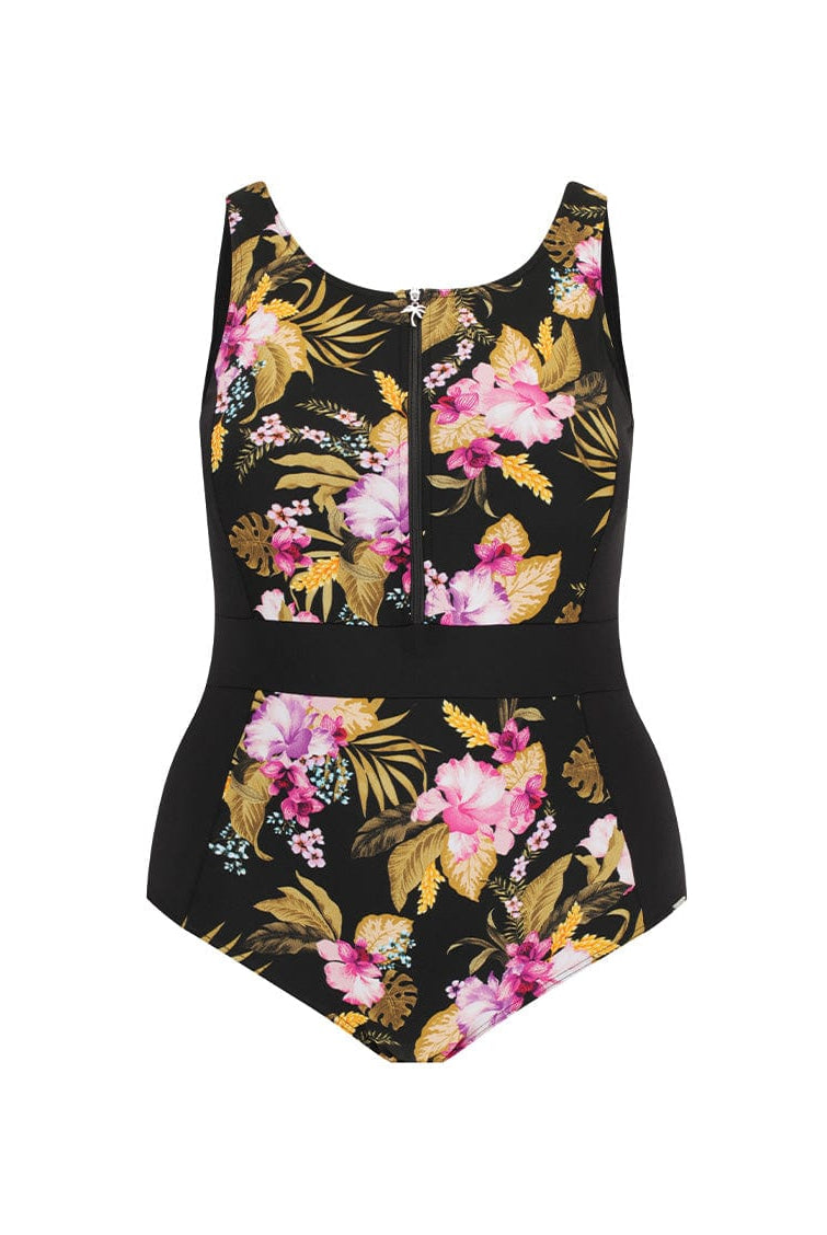 Ghost mannequin of sleevless floral pool proof one piece
