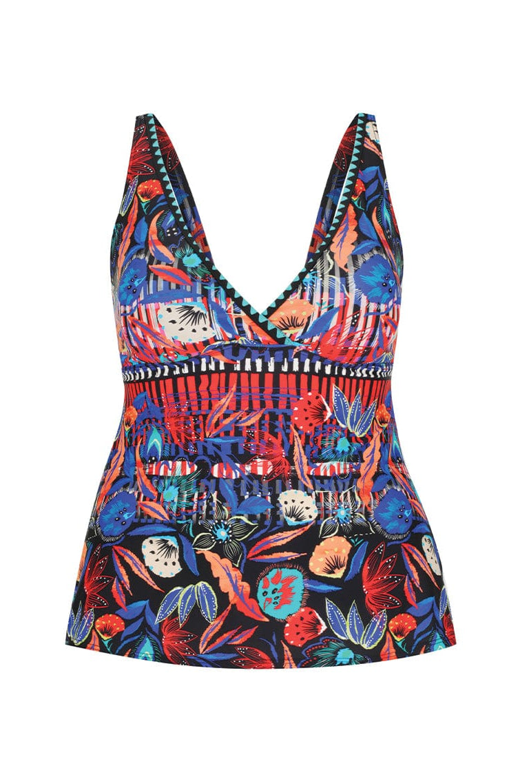 Colourful patterned tankini top