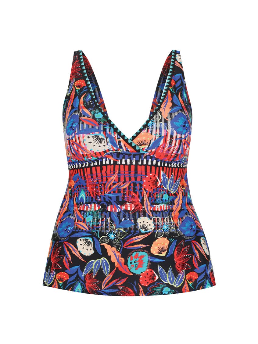 Colourful patterned tankini top