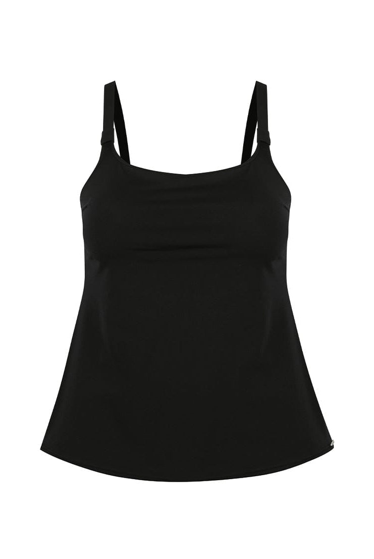 chlorine resistant black tank tankini top