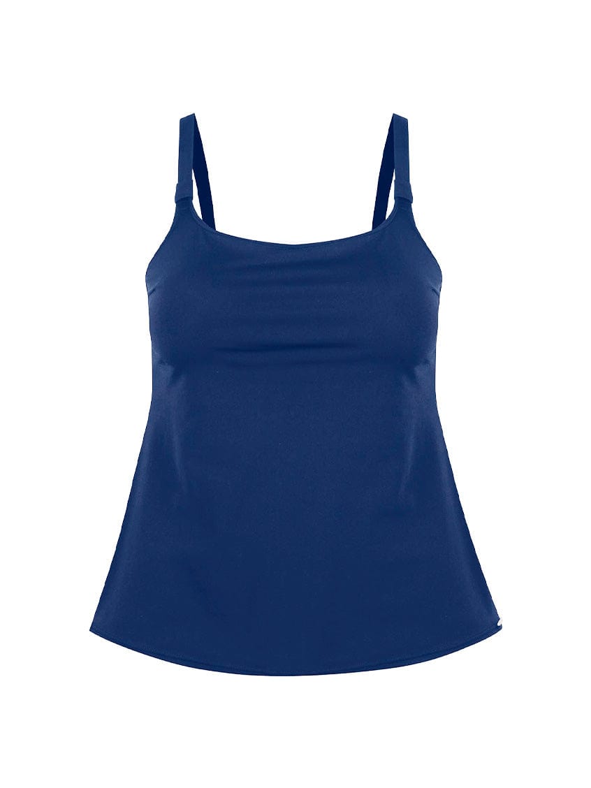 navy chlorine resistant plain tankini top