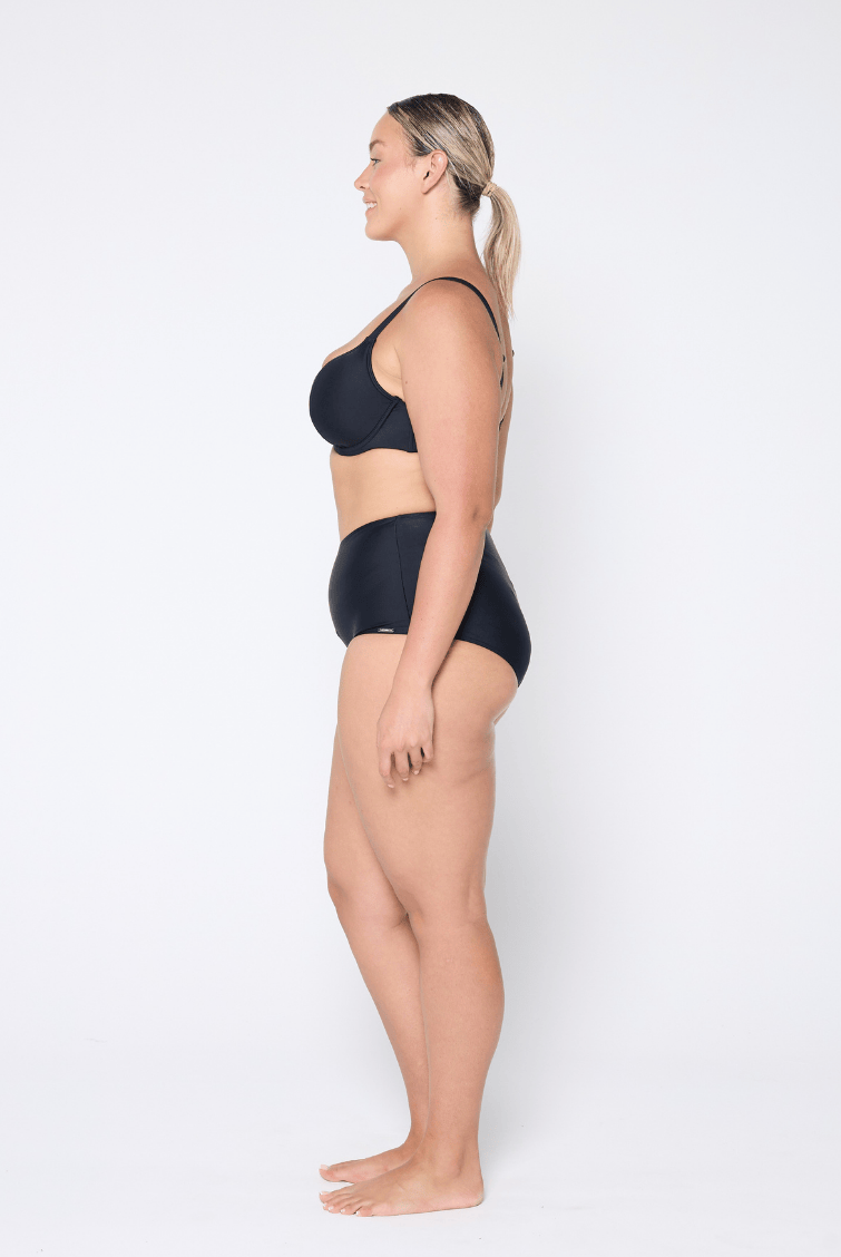 Underwire Support Black Bikini Top