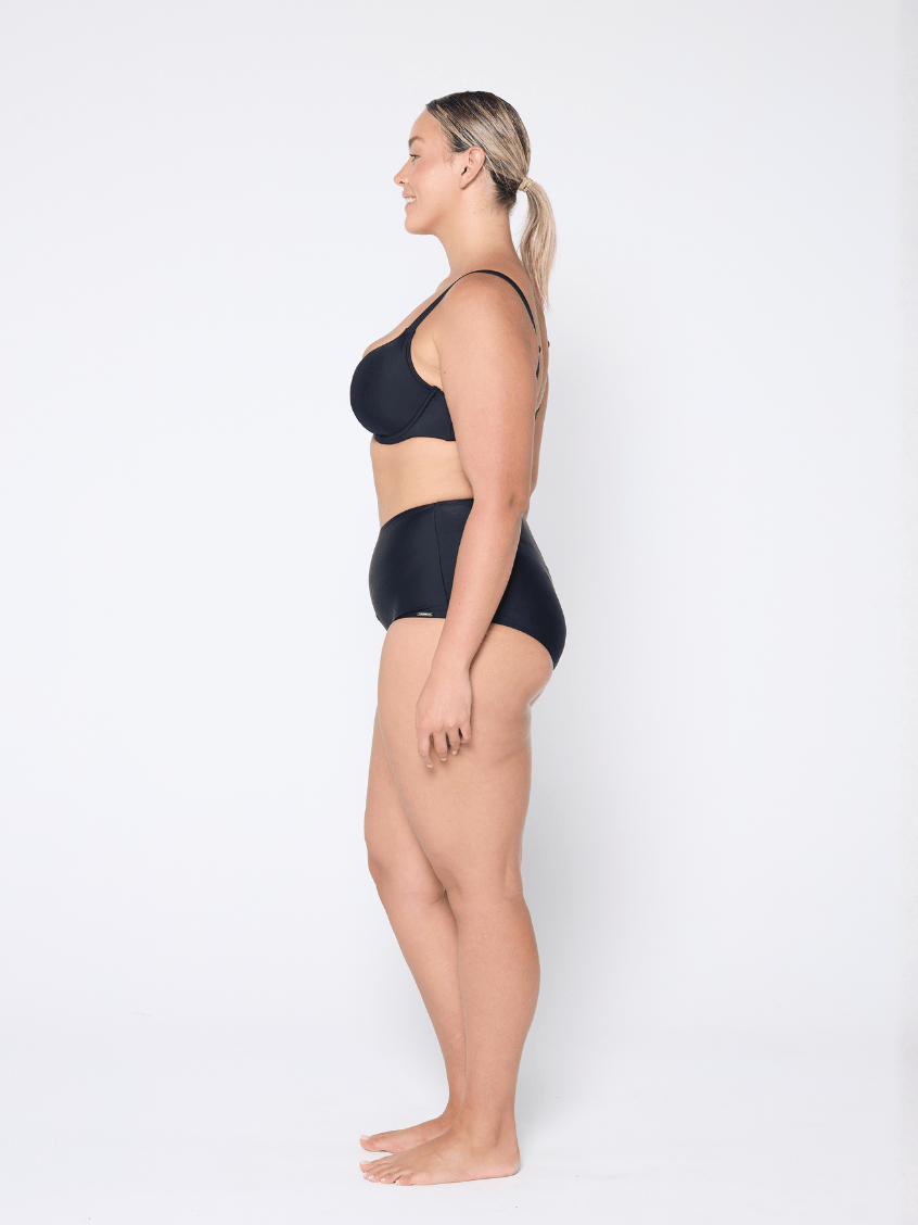 Underwire Support Black Bikini Top