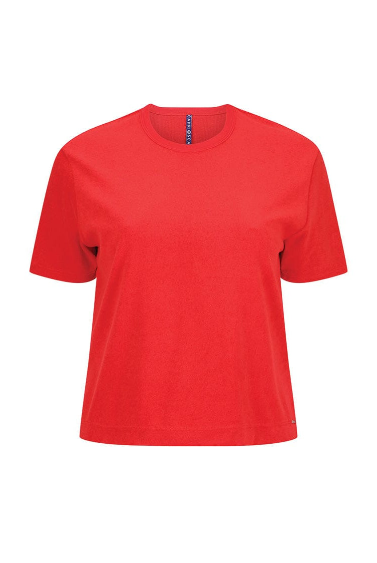 red terry towelling top