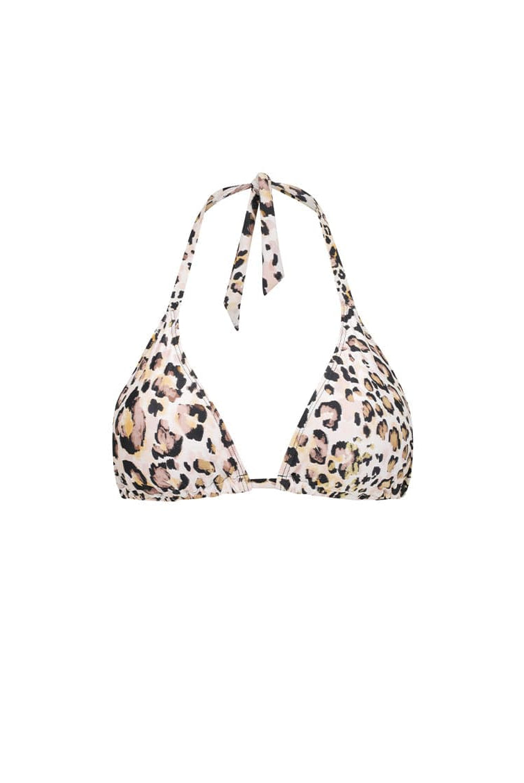 Leopard print triangle bikini top