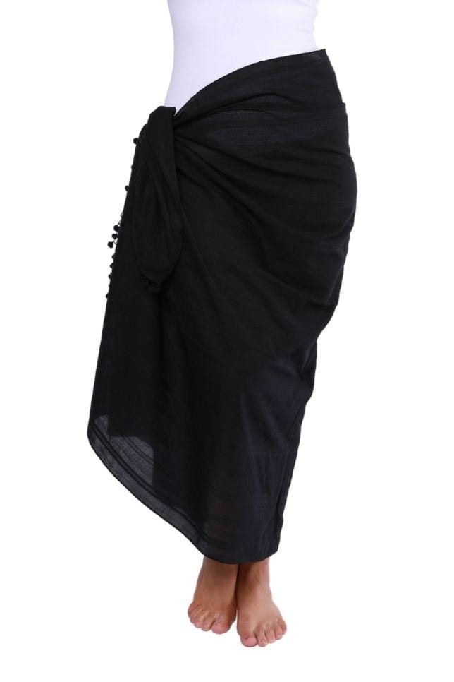plain black beach sarong