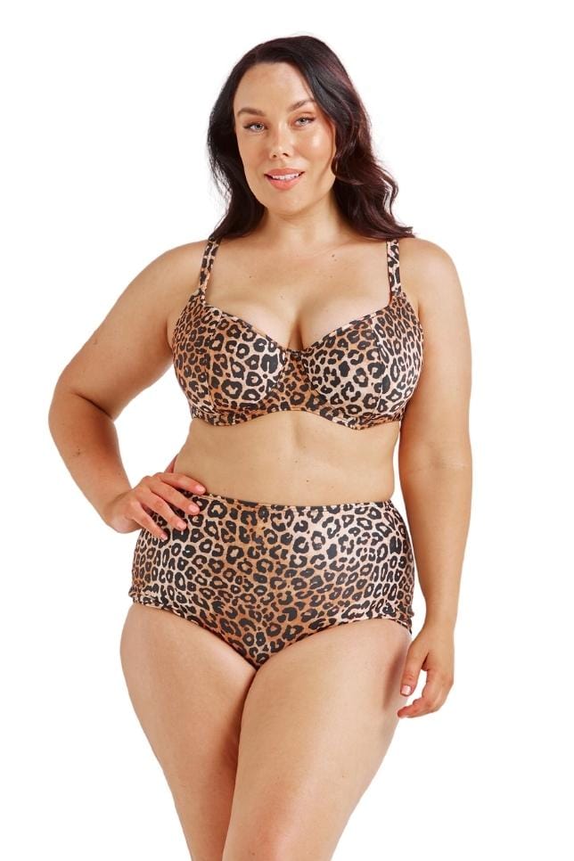 leopard underwire bikini swimwear