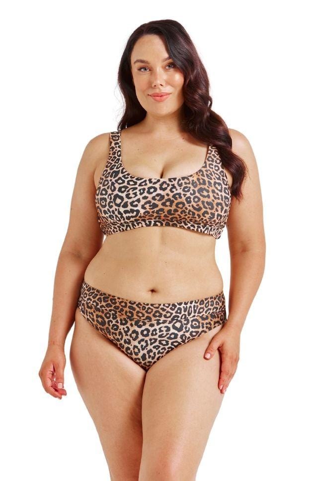 leopard crop bikini top