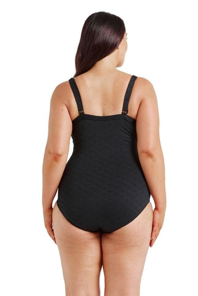 black underwire one piece swimwear
