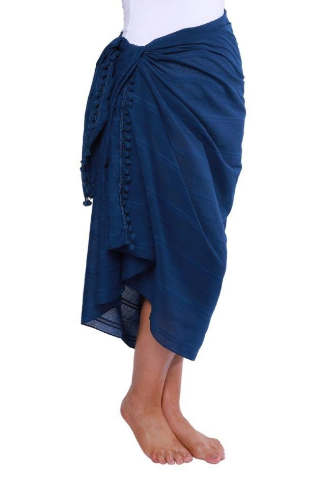 navy cotton beach sarong