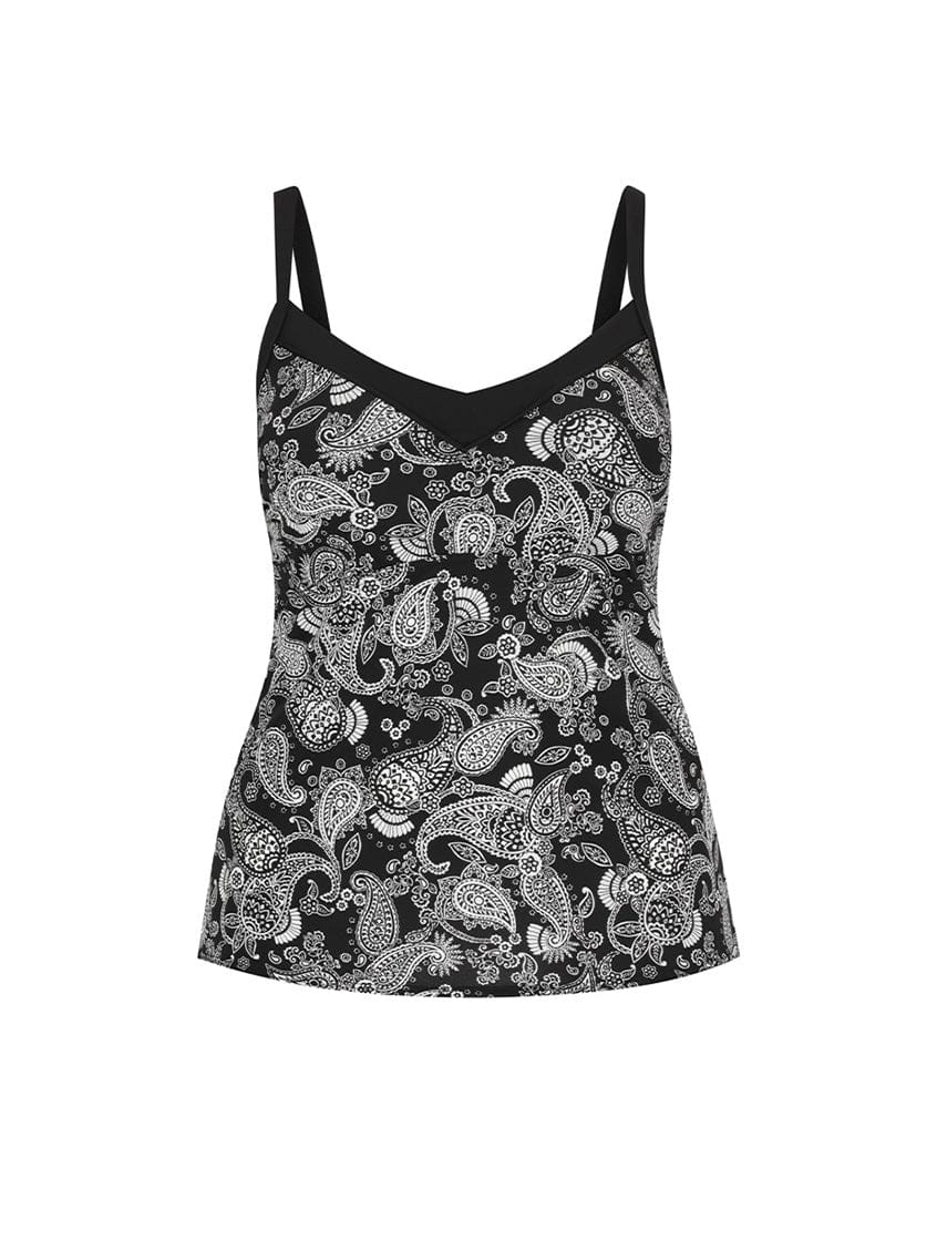 Mono paisley underwire tankini top in chlorine resistant