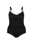 Ghost Mannequin wearing black and white swimsuit with underwire bra support