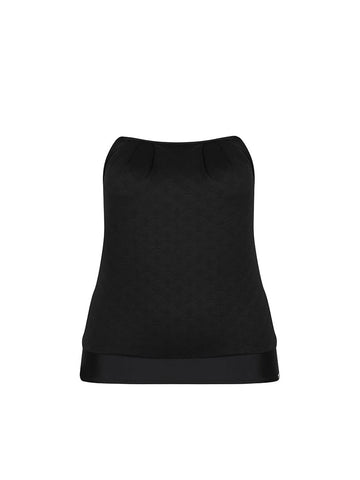 Acapulco Black Flouncy Bandeau Tankini Top