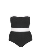 black and white bandeau women's one piece