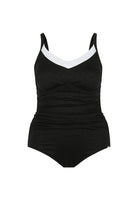 Ghost Mannequin wearing black and white swimsuit with underwire bra support