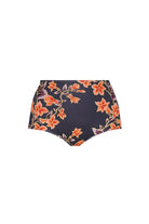 Ghost mannequin navy and orange floral high waisted swim pant