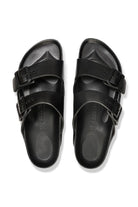 black slide on sandals